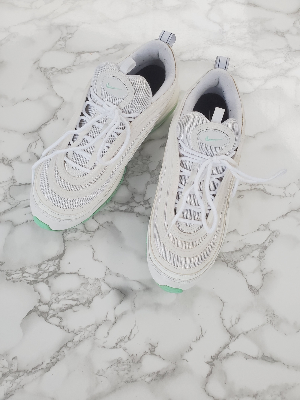 Nike Air Max 97 By You Custom Mint Green Grey White Retro Sneakers